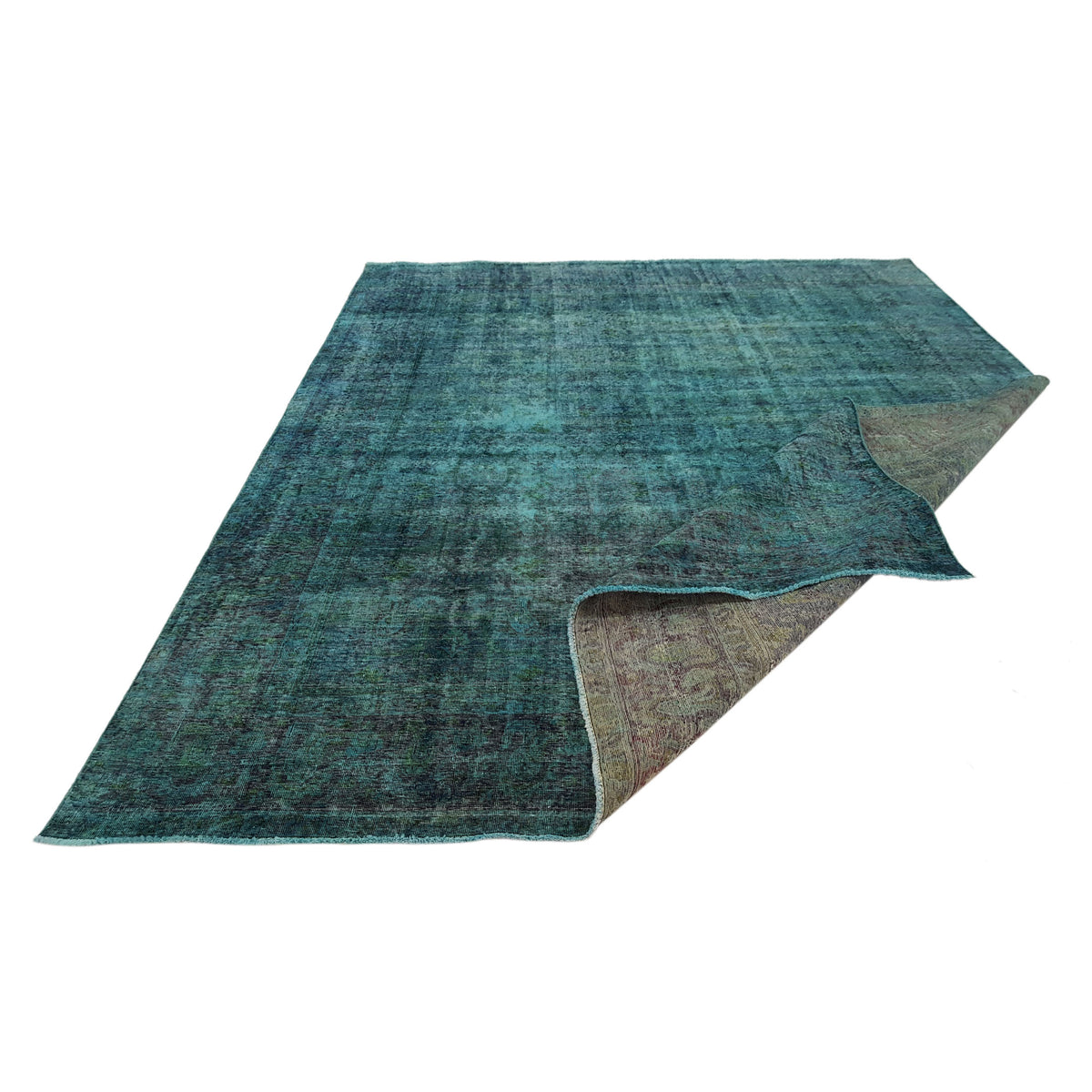 Pacific Overdyed 41624 Teal Teal Transitional Hand Knotted Rug