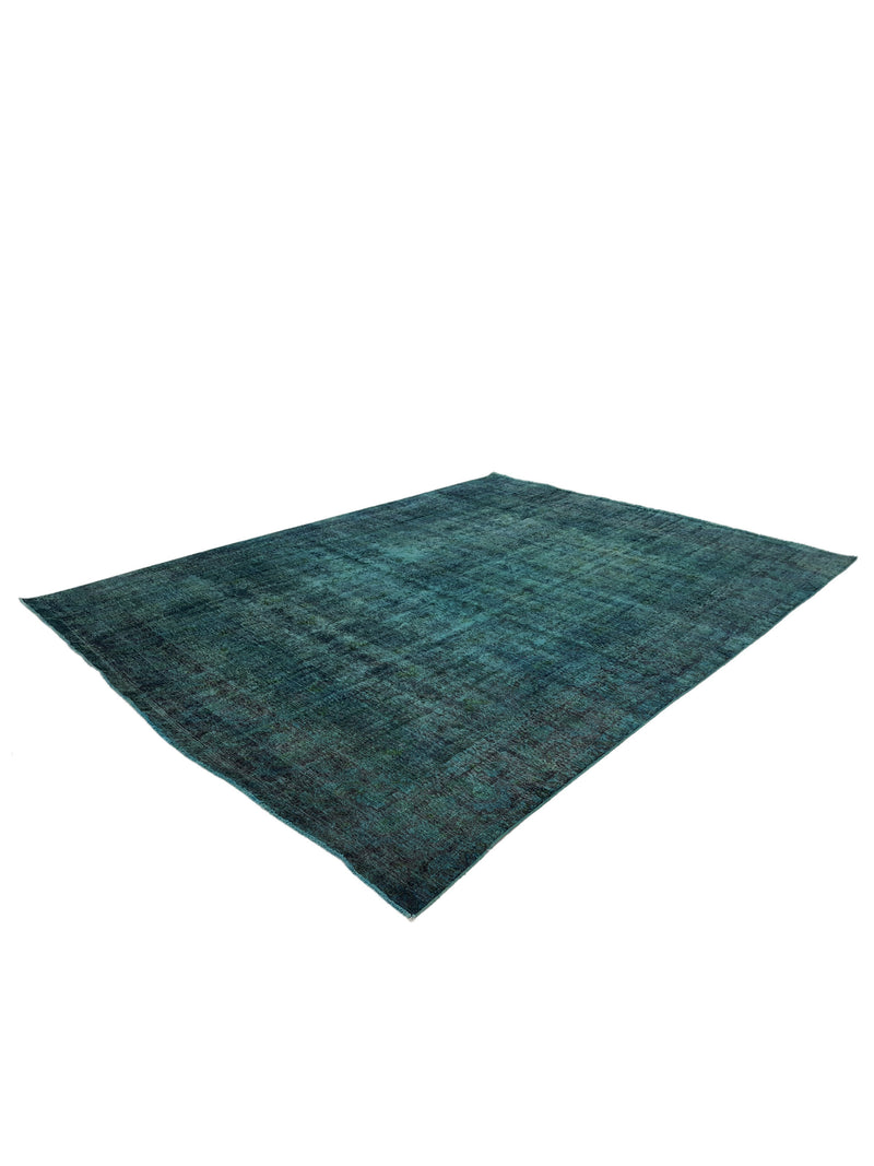 Pacific Overdyed 41624 Teal Teal Transitional Hand Knotted Rug