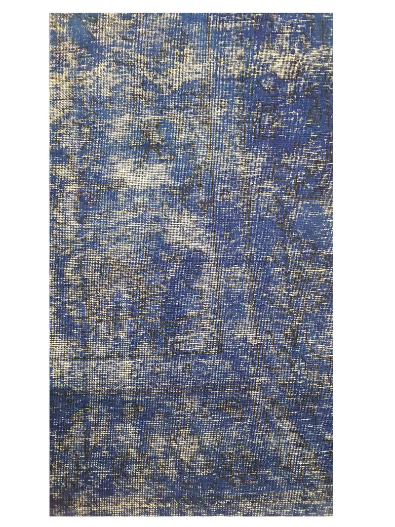 Pacific Overdyed 41629 Navy Navy Transitional Hand Knotted Rug