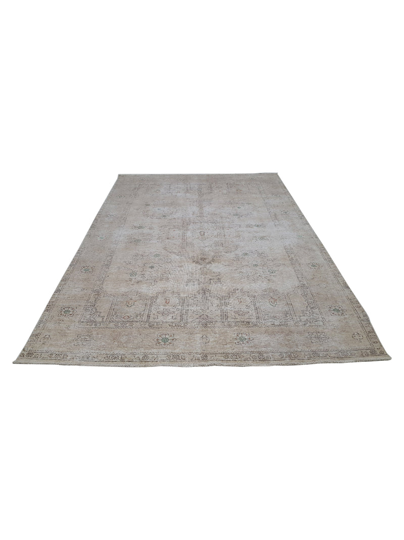 Pacific Vintage 41648 Beige Beige Vintage Hand Knotted Rug