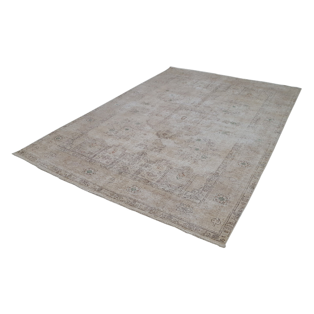 Pacific Vintage 41648 Beige Beige Vintage Hand Knotted Rug