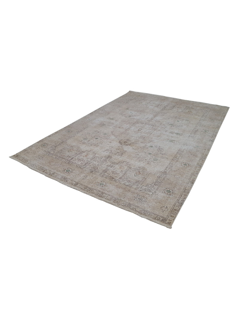Pacific Vintage 41648 Beige Beige Vintage Hand Knotted Rug
