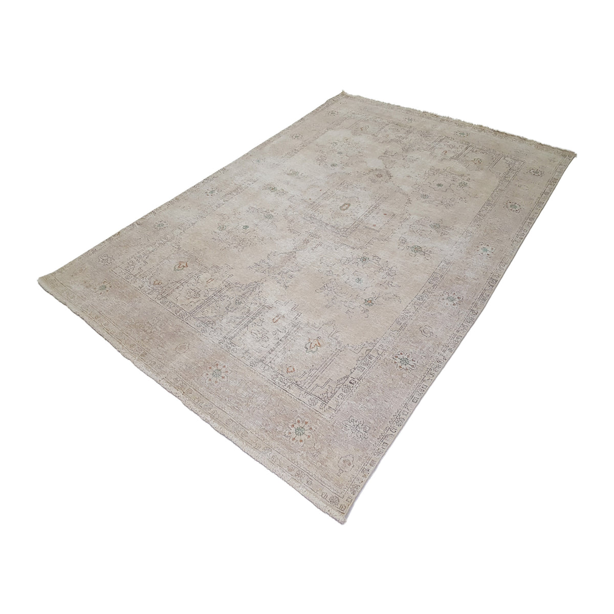 Pacific Vintage 41648 Beige Beige Vintage Hand Knotted Rug
