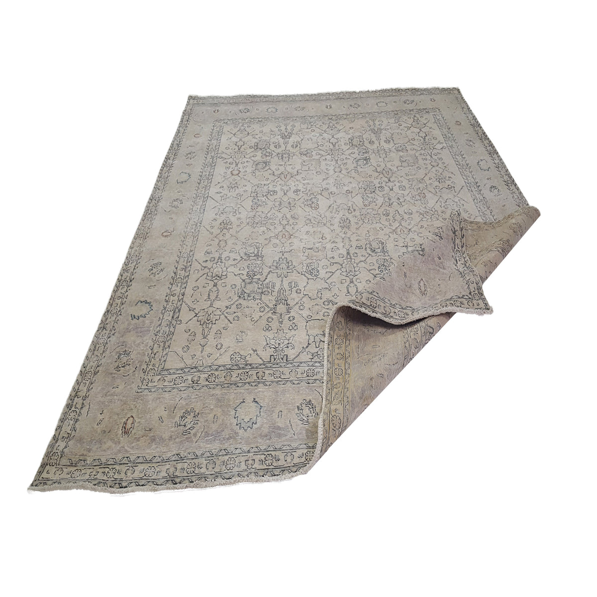 Pacific Vintage 41652 Beige Lt.Brown Vintage Hand Knotted Rug