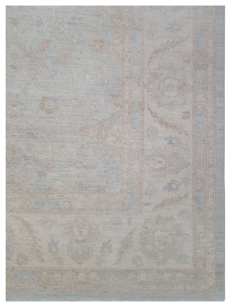 Pacific Ziegler 41661 Teal Ivory Transitional Hand Knotted Rug