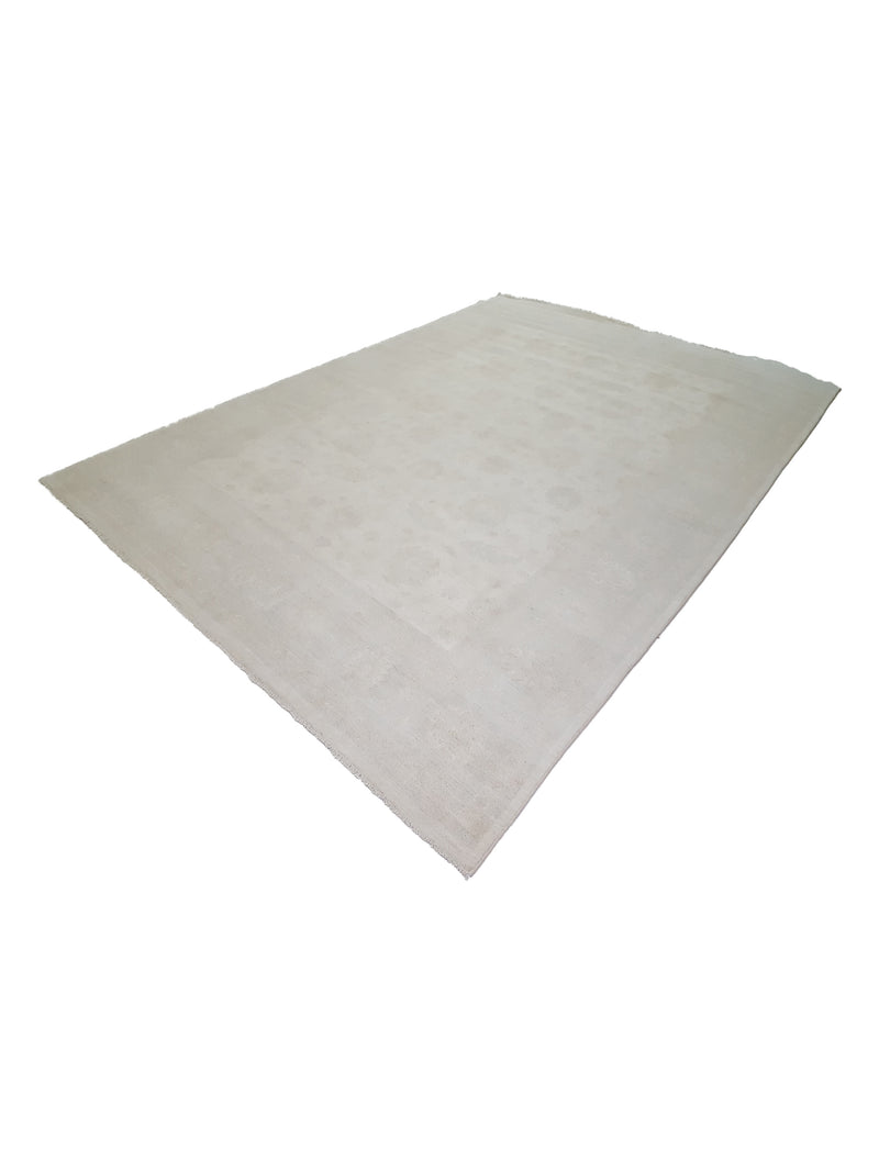 Pacific Ziegler 41664 Ivory Lt.Grey Transitional Hand Knotted Rug