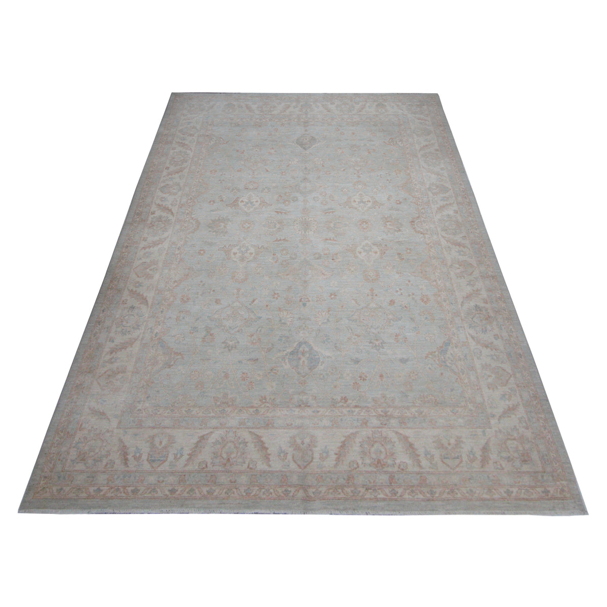 Pacific Ziegler 41689 Lt.Blue Ivory Transitional Hand Knotted Rug