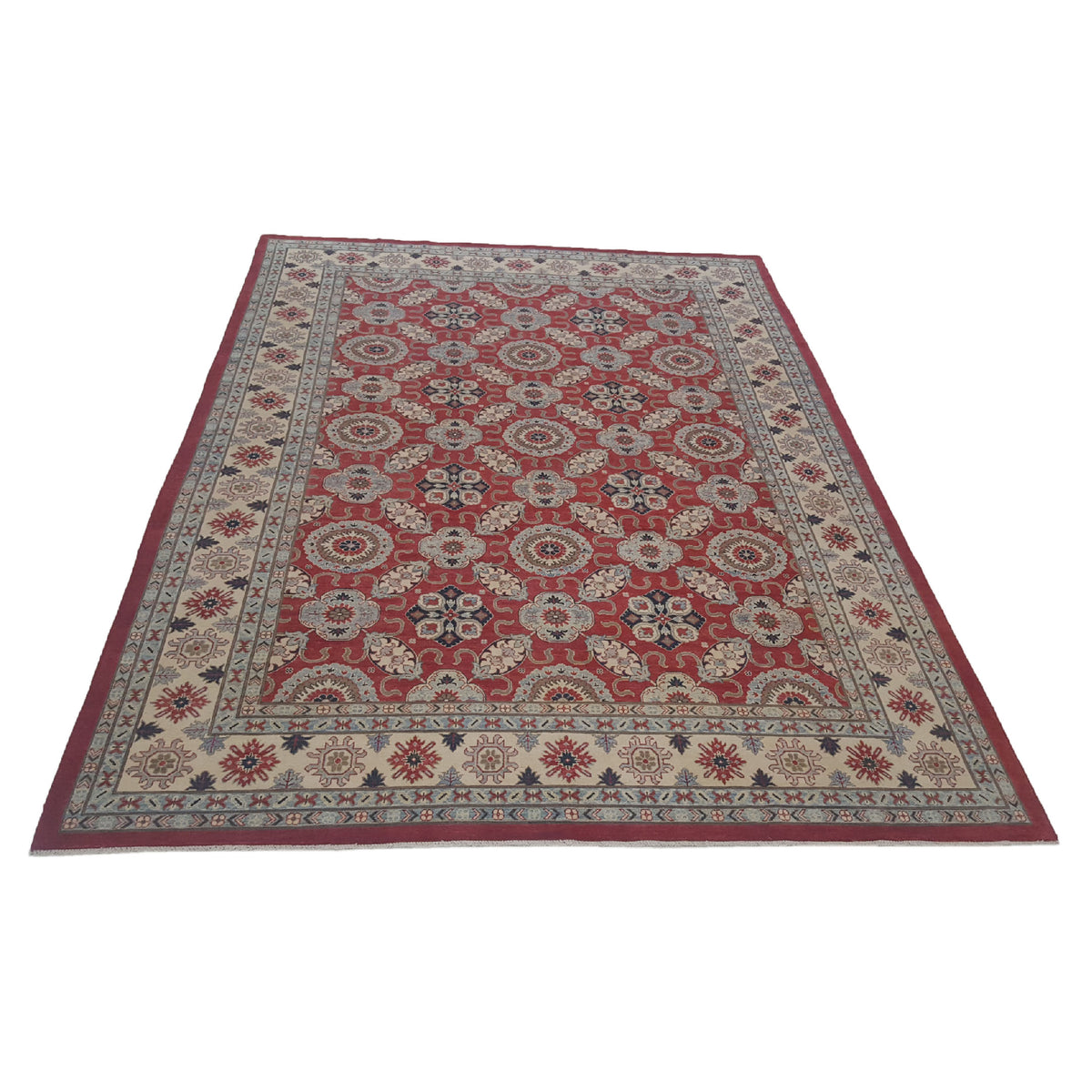Pacific Kazak 41707 Red Ivory Traditional Hand Knotted Rug