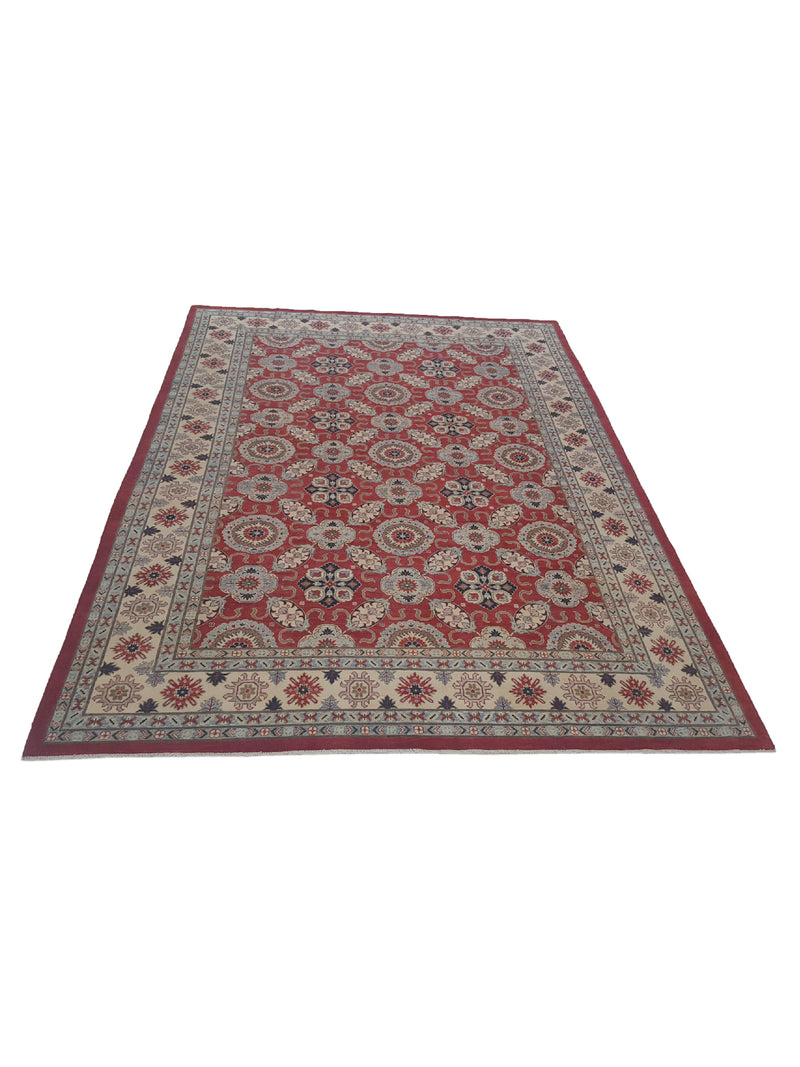 Pacific Kazak 41707 Red Ivory Traditional Hand Knotted Rug