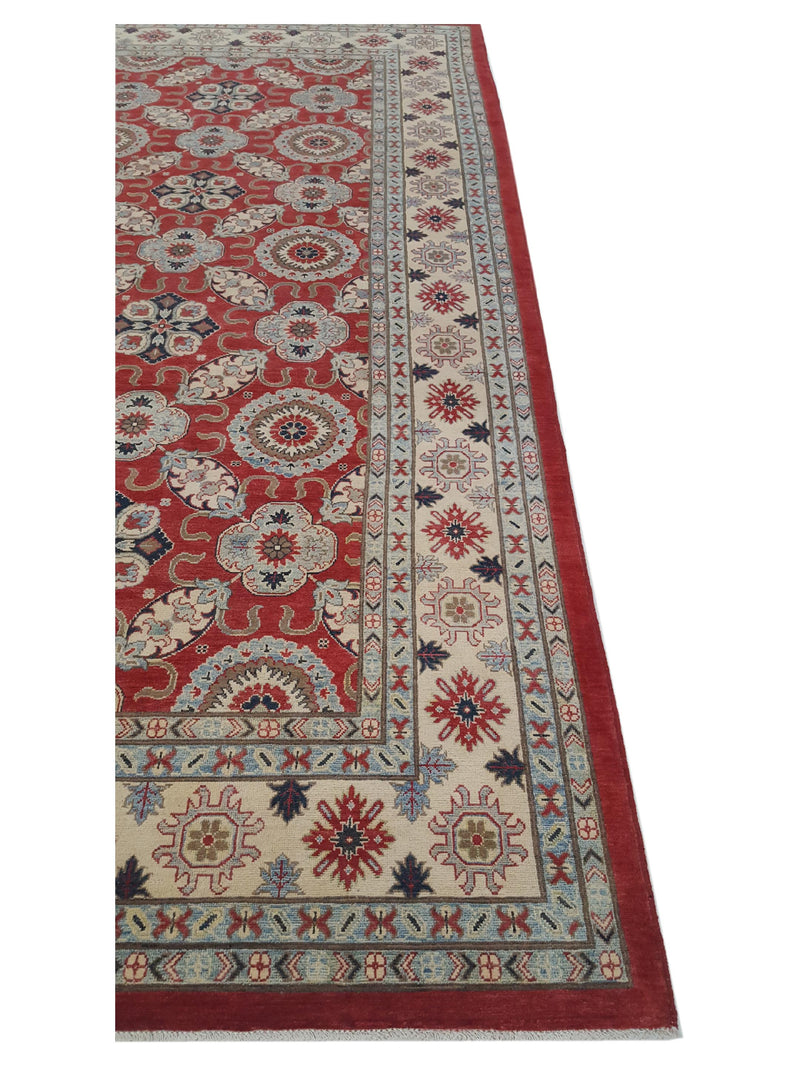 Pacific Kazak 41707 Red Ivory Traditional Hand Knotted Rug