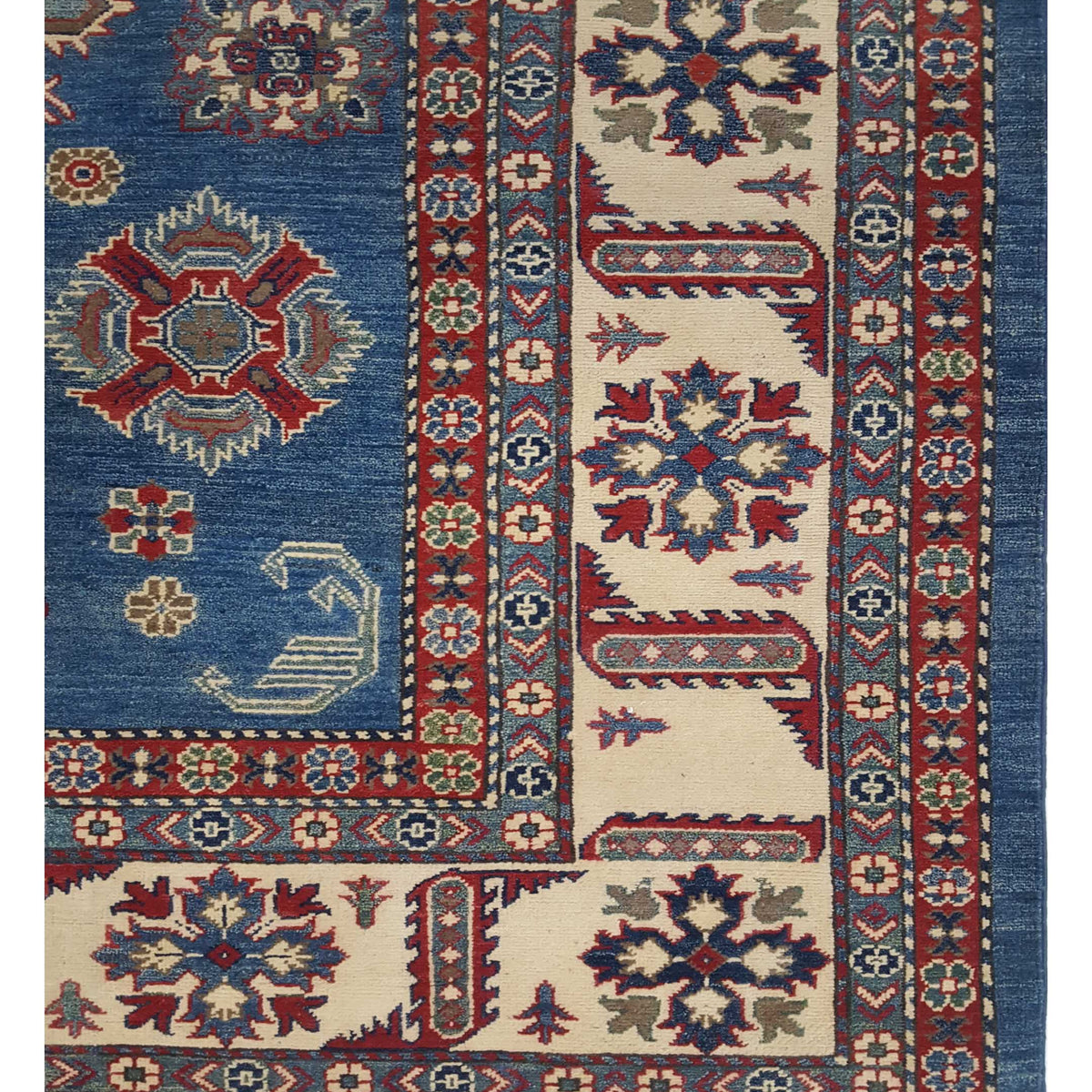 Pacific Kazak 41709 Blue Ivory Traditional Hand Knotted Rug