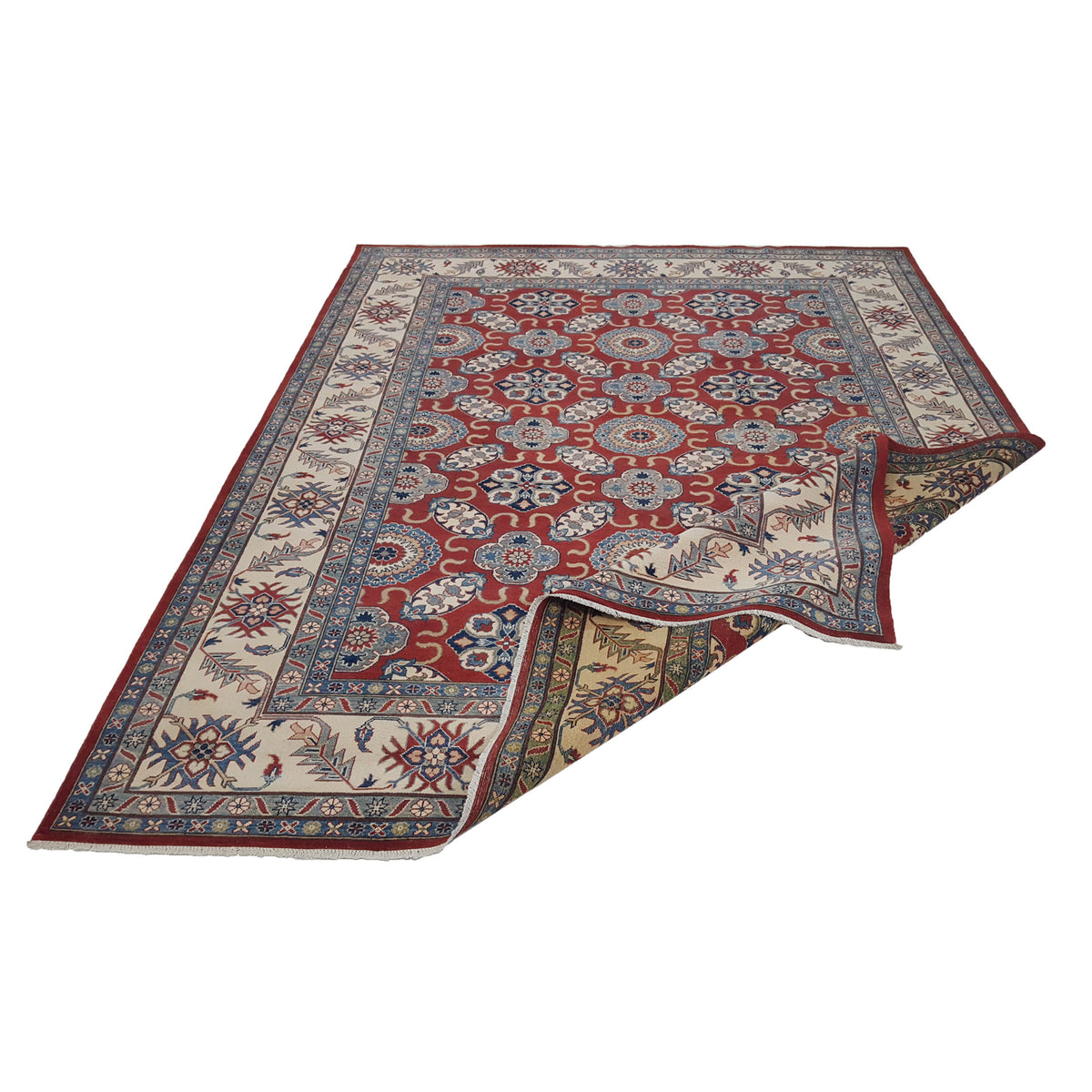 Pacific Kazak 41715 Red Ivory Traditional Hand Knotted Rug