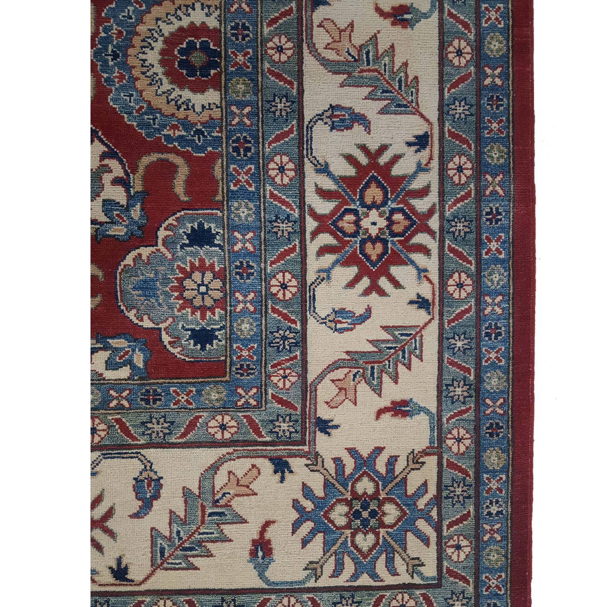 Pacific Kazak 41715 Red Ivory Traditional Hand Knotted Rug