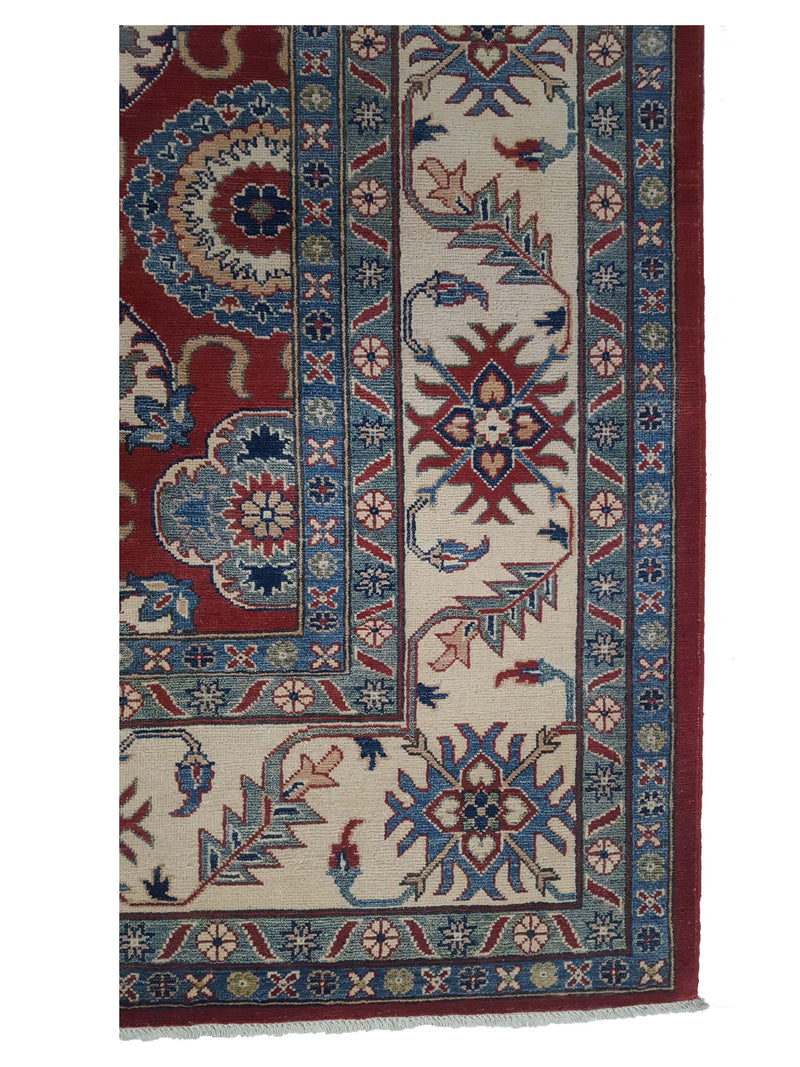 Pacific Kazak 41715 Red Ivory Traditional Hand Knotted Rug