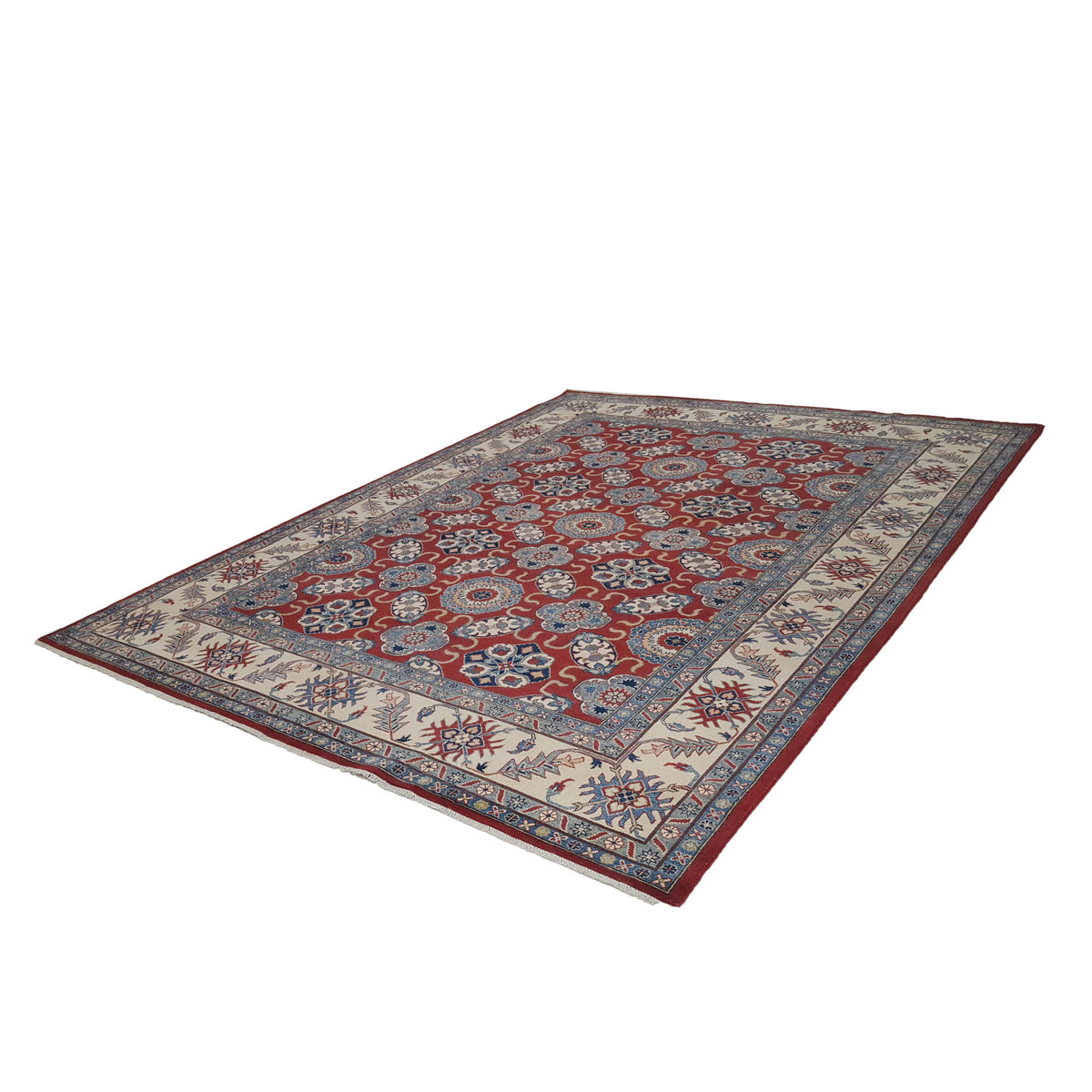 Pacific Kazak 41715 Red Ivory Traditional Hand Knotted Rug