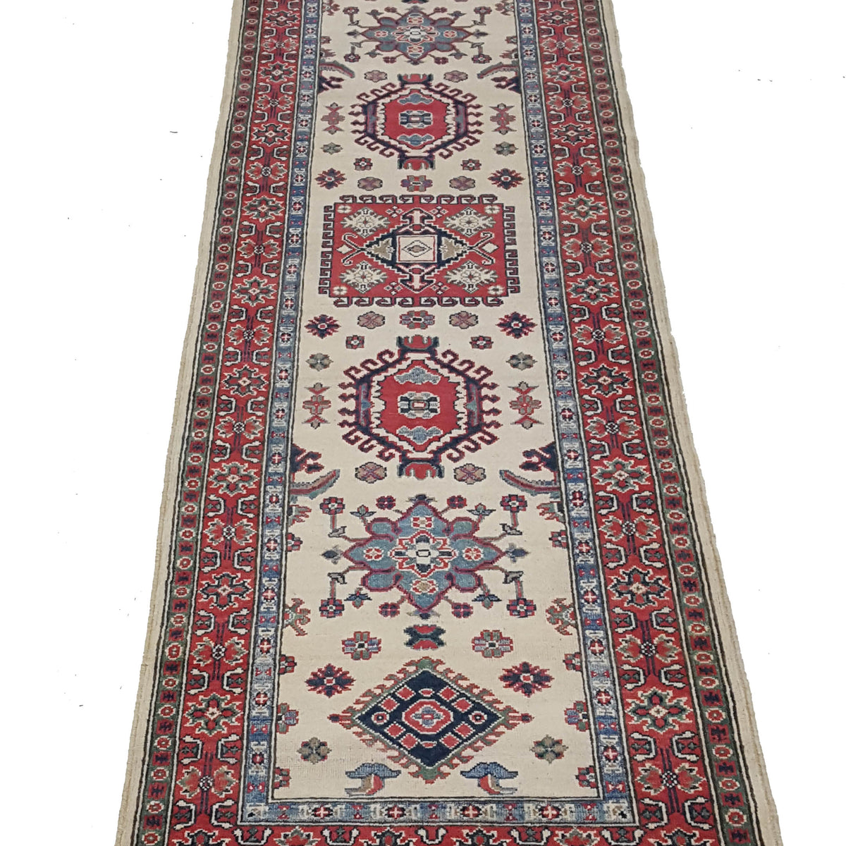 Pacific Kazak 41719 Ivory Red Traditional Hand Knotted Rug