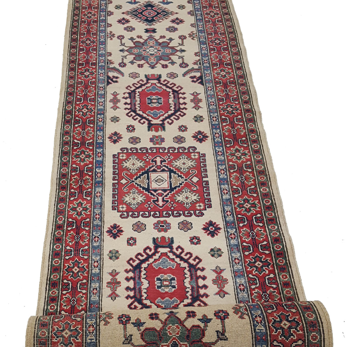 Pacific Kazak 41719 Ivory Red Traditional Hand Knotted Rug