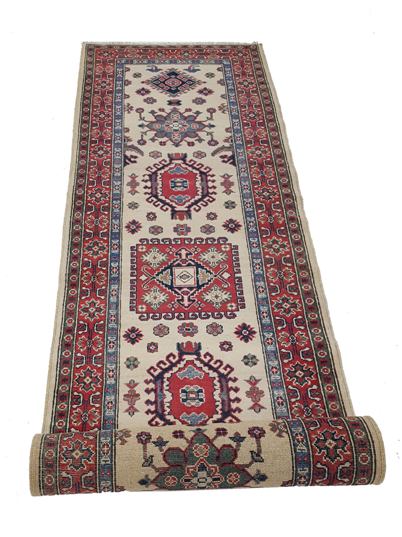 Pacific Kazak 41719 Ivory Red Traditional Hand Knotted Rug