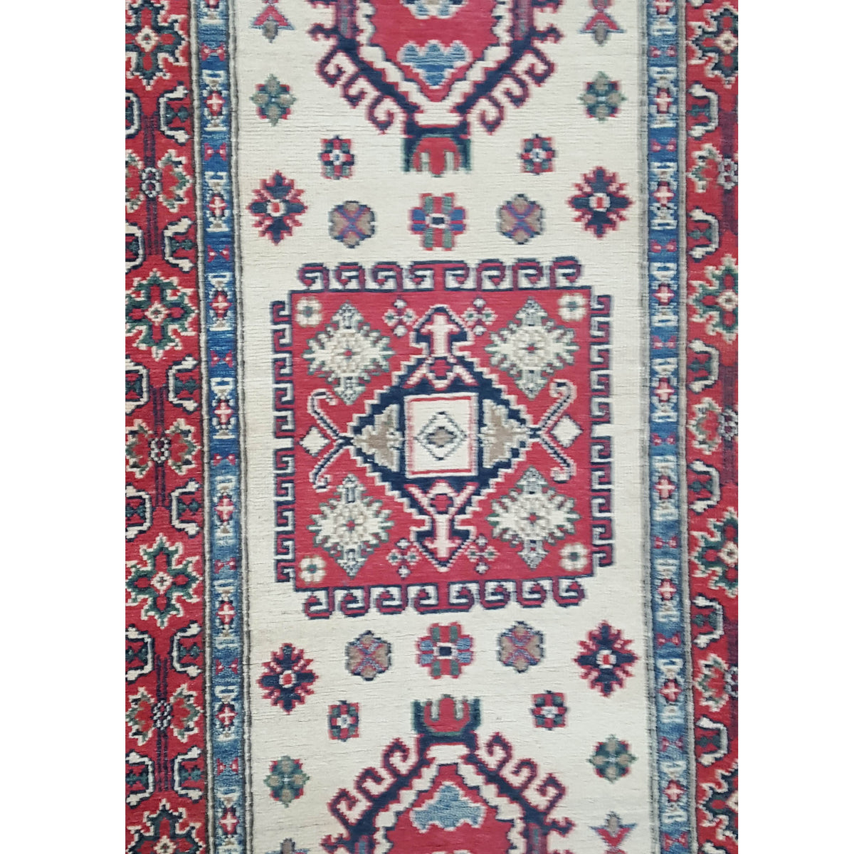Pacific Kazak 41719 Ivory Red Traditional Hand Knotted Rug