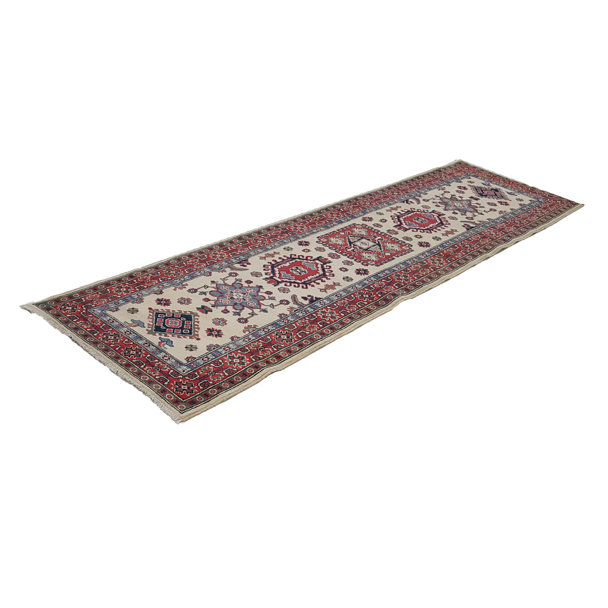 Pacific Kazak 41719 Ivory Red Traditional Hand Knotted Rug