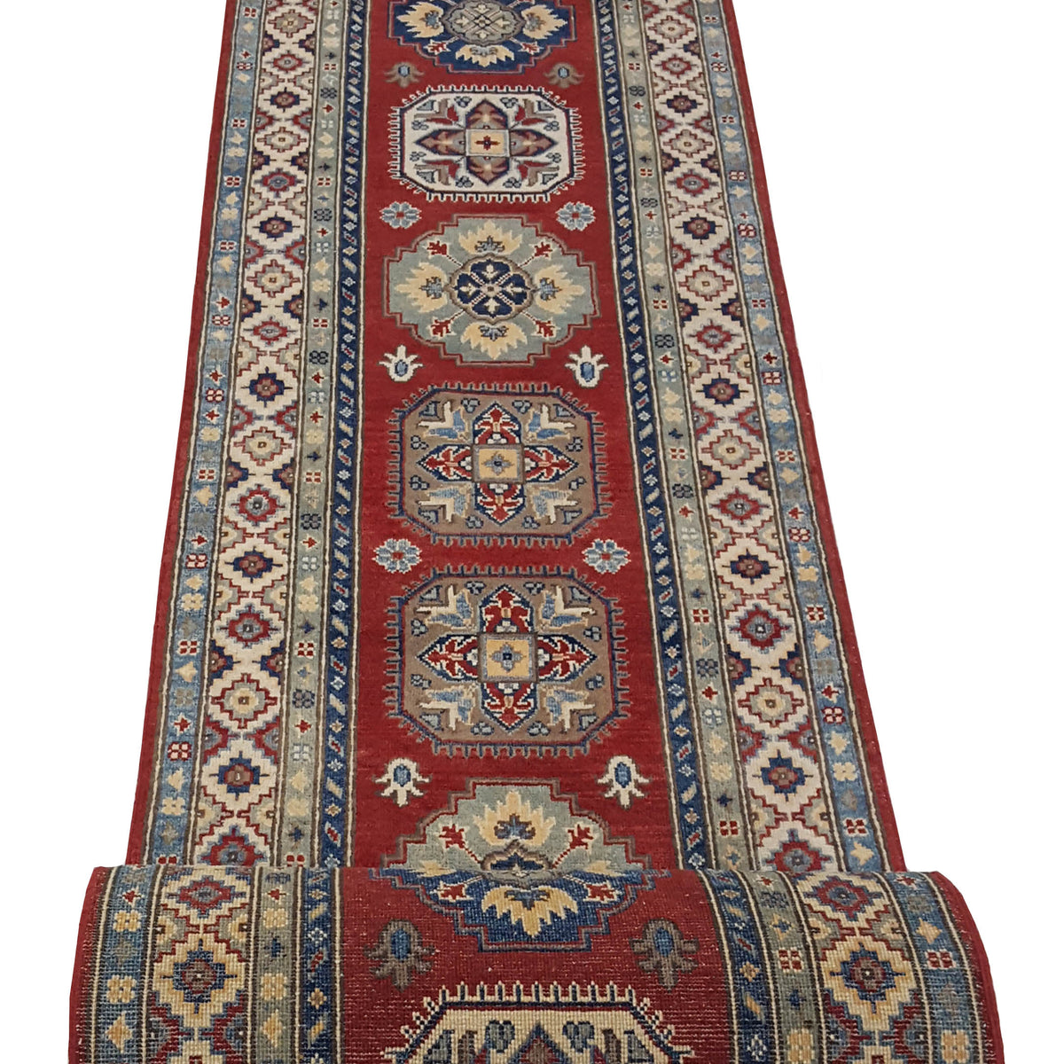 Pacific Kazak 41722 Red Ivory Traditional Hand Knotted Rug