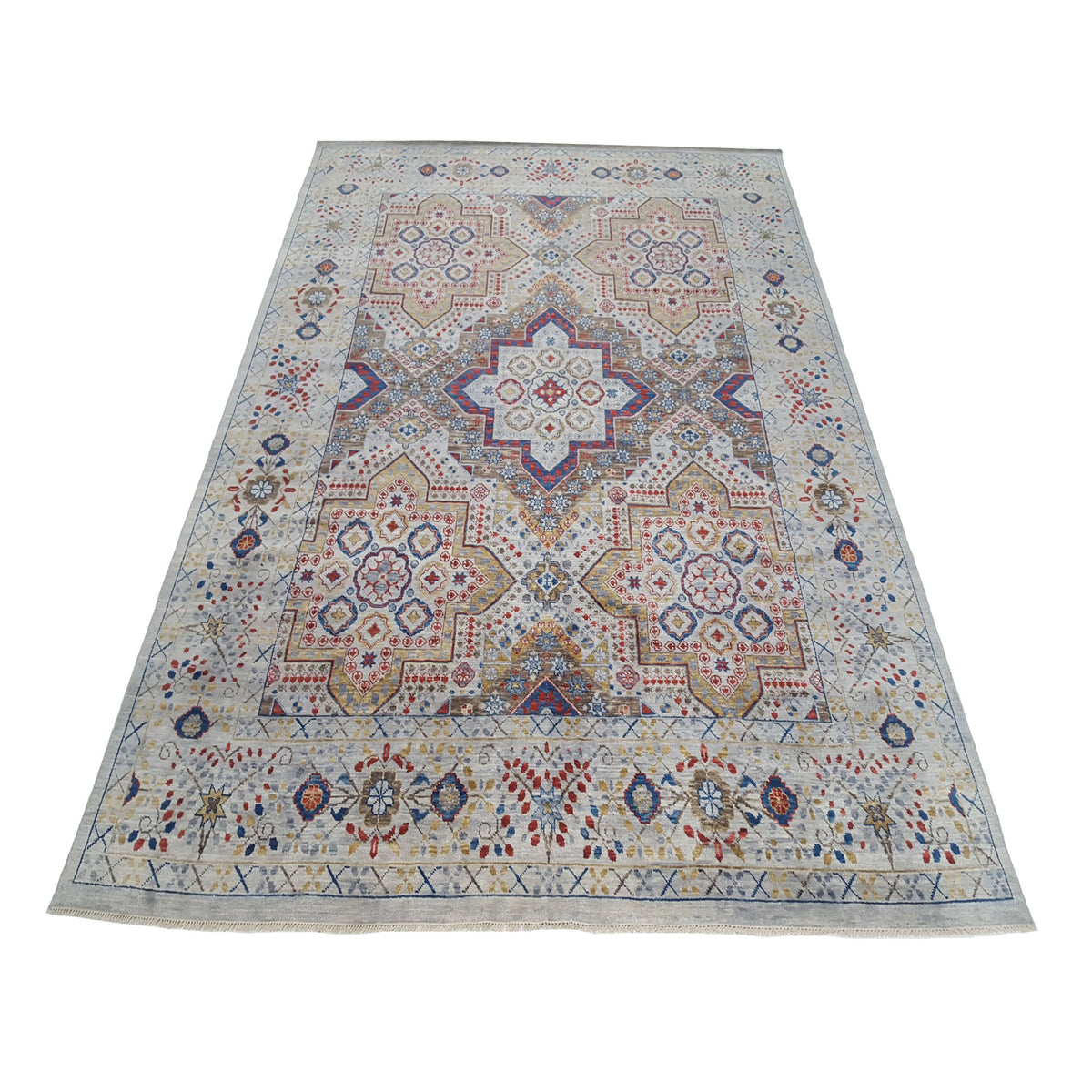 Pacific Soft Melody 41726 Grey Multi Traditional Hand Knotted Rug