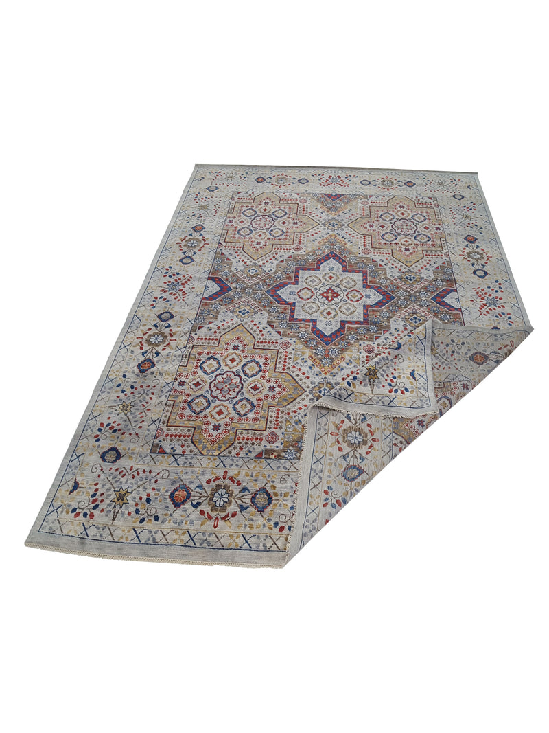 Pacific Soft Melody 41726 Grey Multi Traditional Hand Knotted Rug