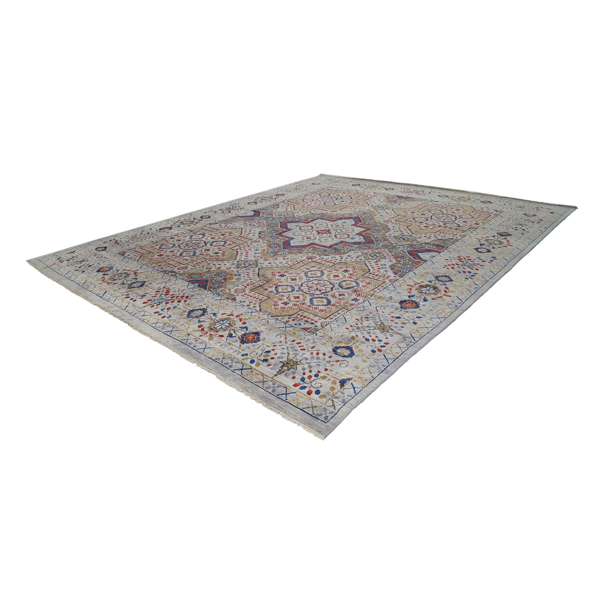 Pacific Soft Melody 41726 Grey Multi Traditional Hand Knotted Rug