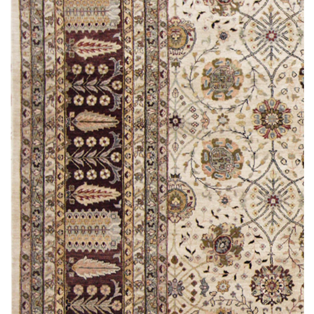 Pacific Crown 41736 Beige Brown Traditional Hand Knotted Rug