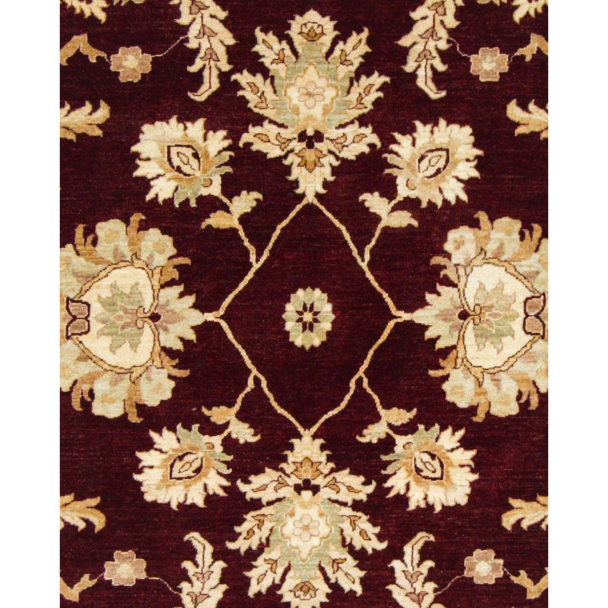 Pacific Ziegler 41739 Burgundy Beige Traditional Hand Knotted Rug