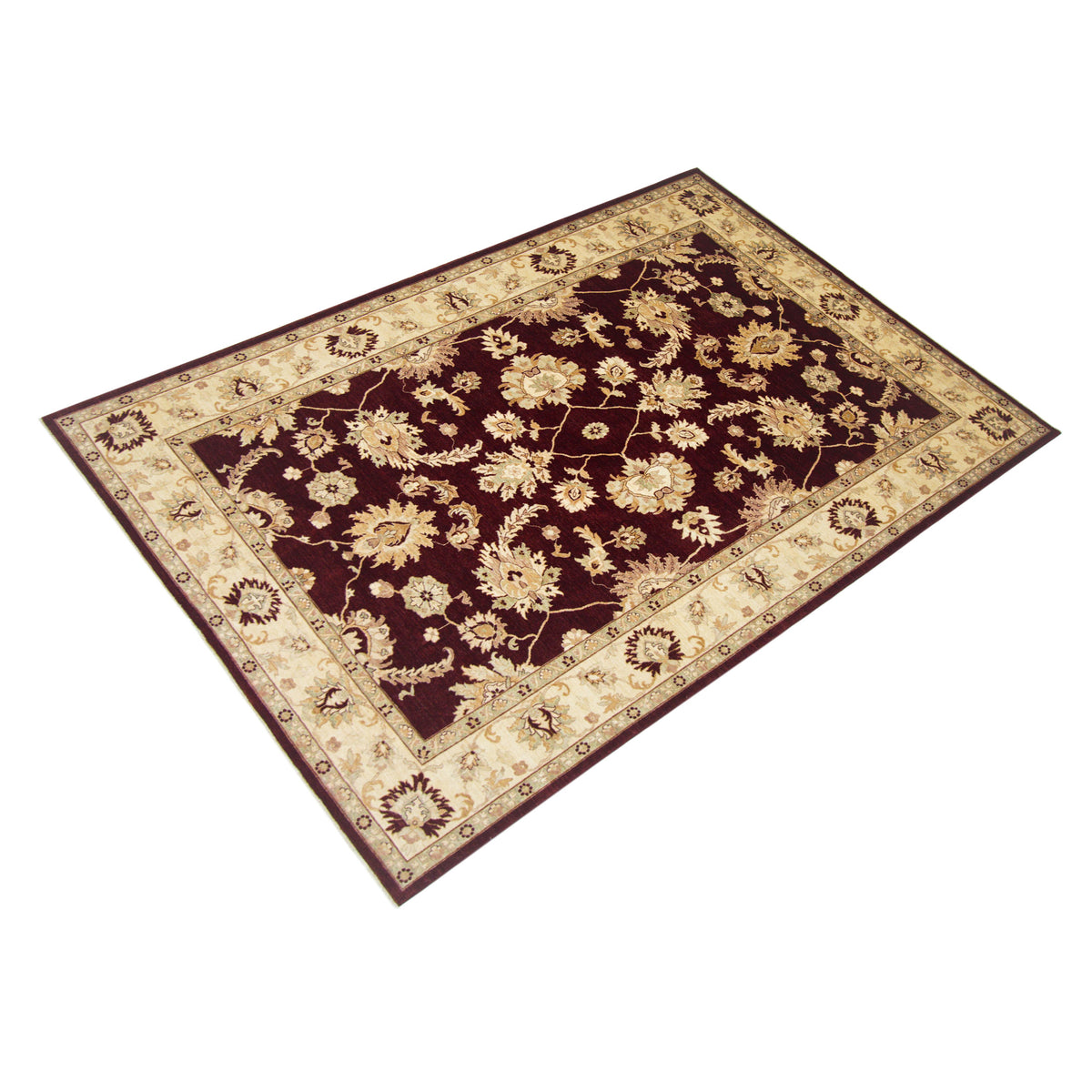 Pacific Ziegler 41739 Burgundy Beige Traditional Hand Knotted Rug