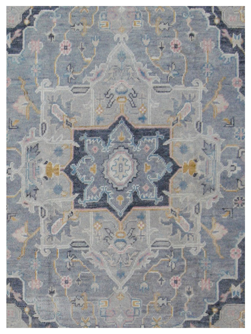Pacific Ushak 41750 Grey Lt.Grey Transitional Hand Knotted Rug