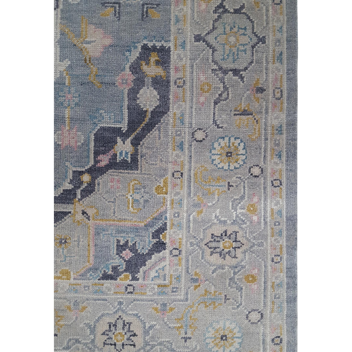Pacific Ushak 41750 Grey Lt.Grey Transitional Hand Knotted Rug