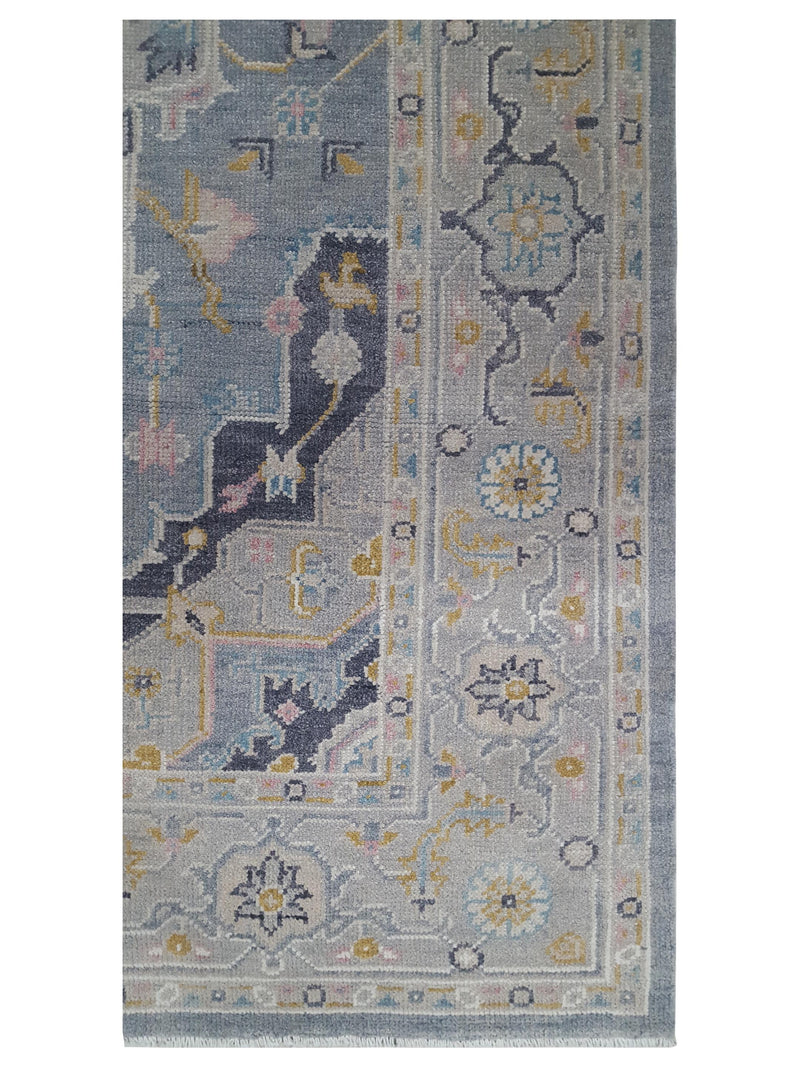 Pacific Ushak 41750 Grey Lt.Grey Transitional Hand Knotted Rug