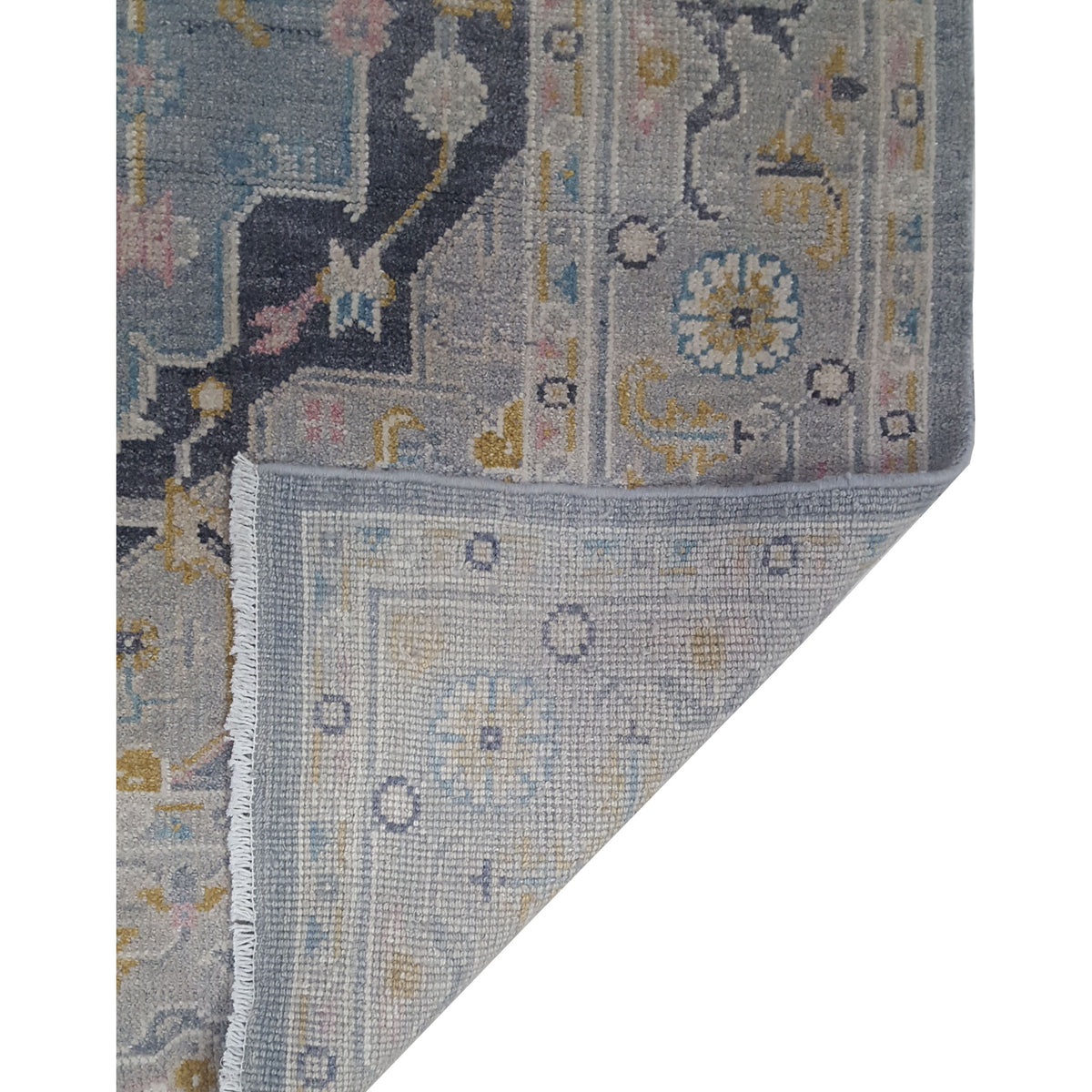 Pacific Ushak 41750 Grey Lt.Grey Transitional Hand Knotted Rug