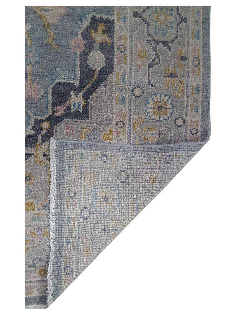 Pacific Ushak 41750 Grey Lt.Grey Transitional Hand Knotted Rug