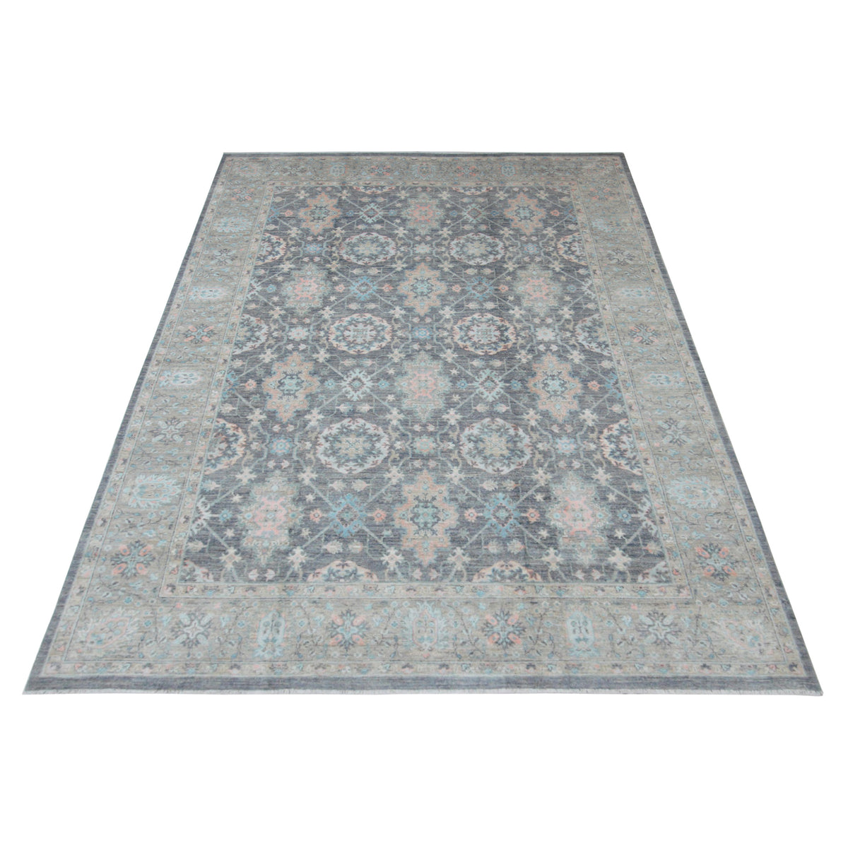 Pacific Ziegler Silk Route 41751 Grey Lt.Grey Transitional Hand Knotted Rug