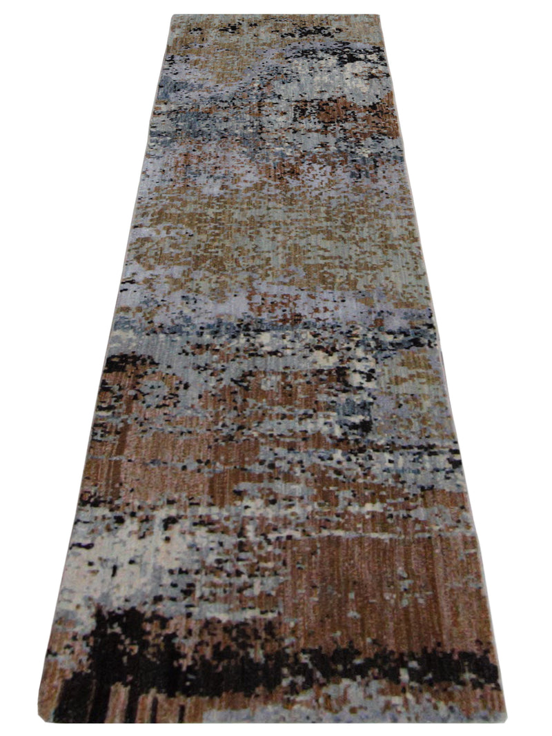 Pacific Galaxy 41759 Brown Multi Modern Hand Knotted Rug