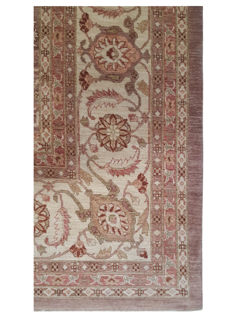 Pacific Ziegler 41760 Aubergine Beige Transitional Hand Knotted Rug