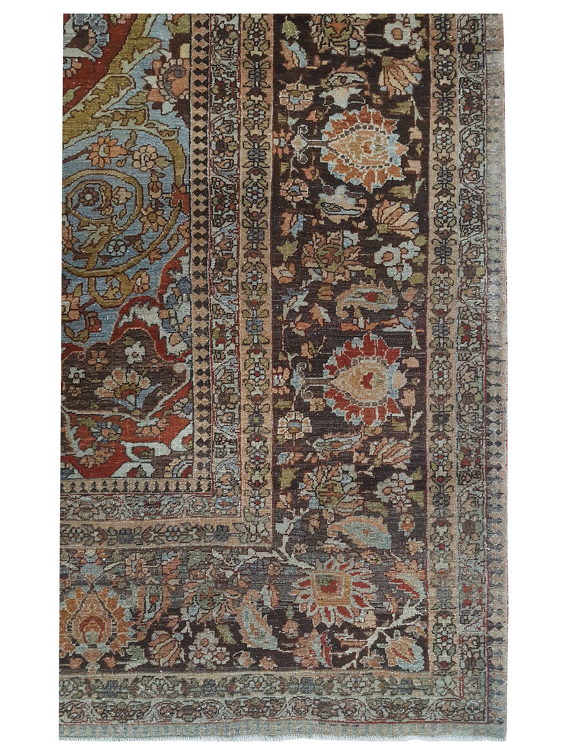 Fasa Antique Tabriz 41762 Rust Plum Traditional Antique Rug