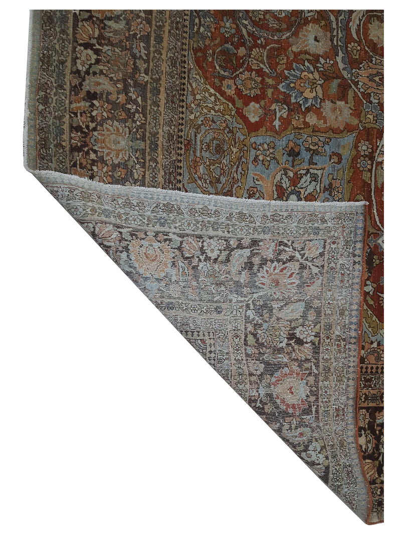Fasa Antique Tabriz 41762 Rust Plum Traditional Antique Rug