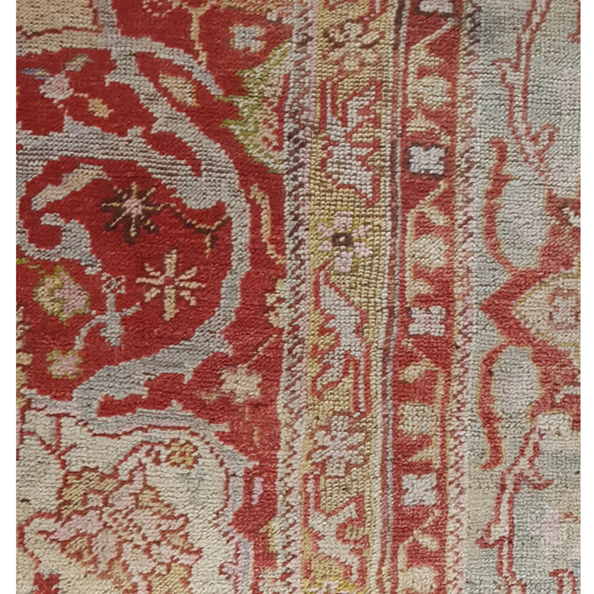 Fasa Antique Ushak 41763 Taupe Rust Traditional Antique Rug