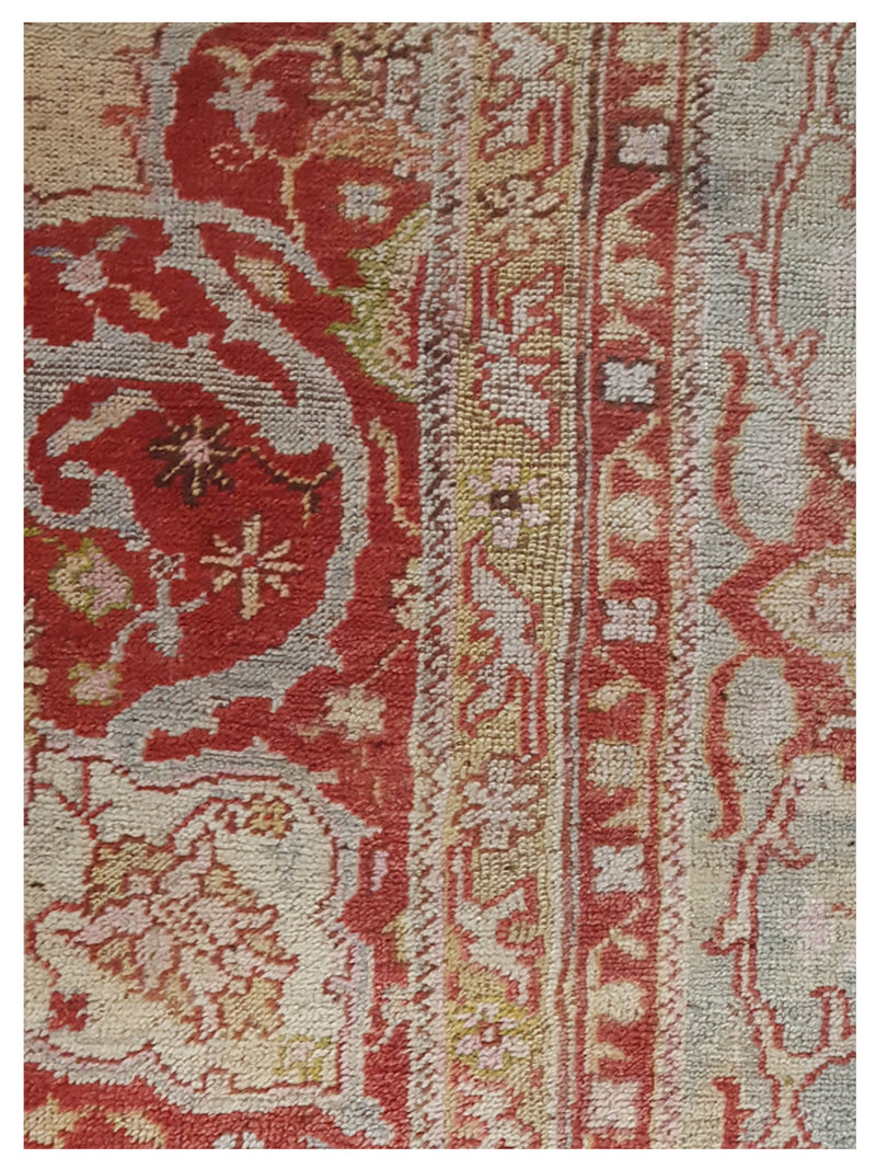 Fasa Antique Ushak 41763 Taupe Rust Traditional Antique Rug