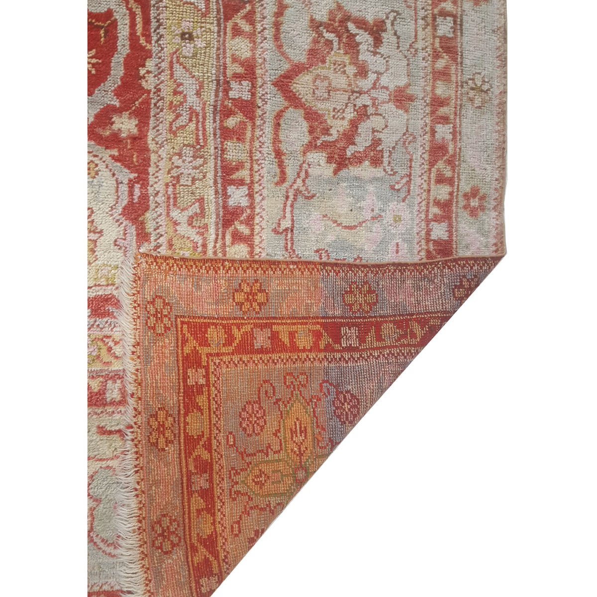 Fasa Antique Ushak 41763 Taupe Rust Traditional Antique Rug