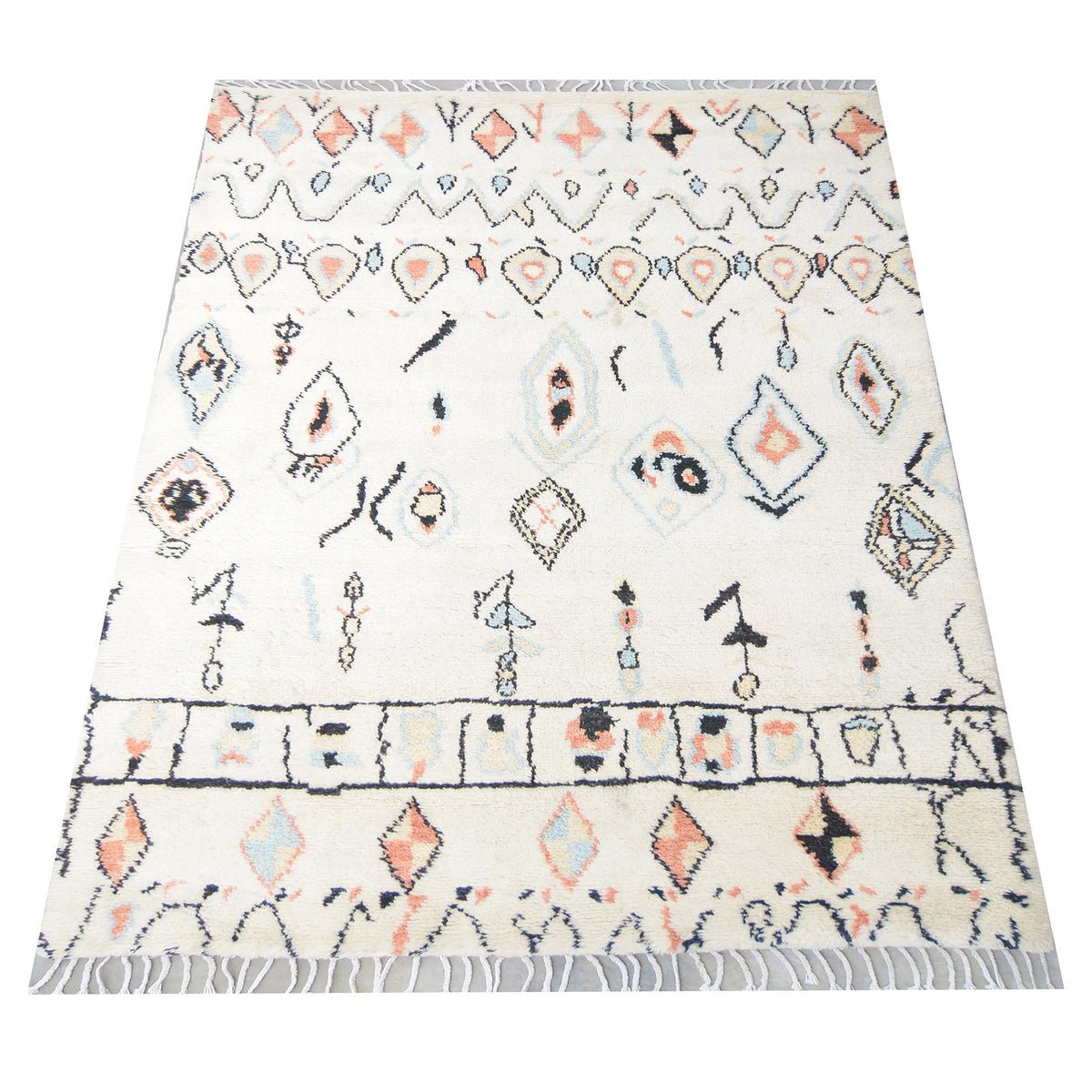 Pacific Moroccan MC-43400 Ivory Multi Transitional Hand Knotted Rug