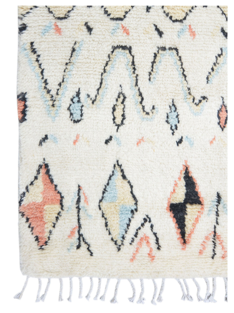 Pacific Moroccan MC-43400 Ivory Multi Transitional Hand Knotted Rug