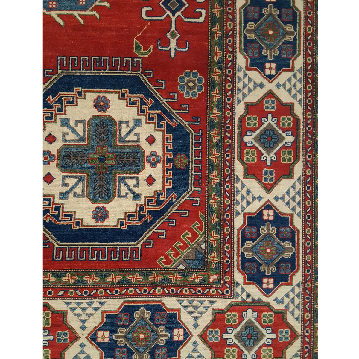 Pacific Kazak 41792 Red Ivory Traditional Hand Knotted Rug