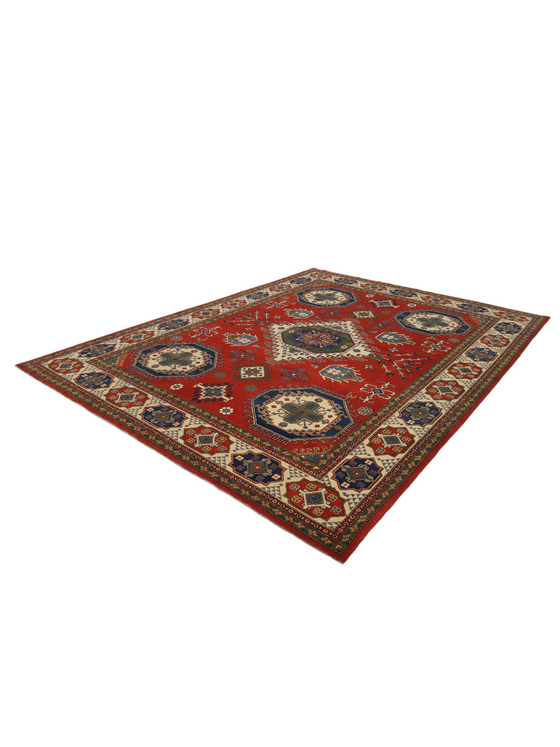 Pacific Kazak 41792 Red Ivory Traditional Hand Knotted Rug
