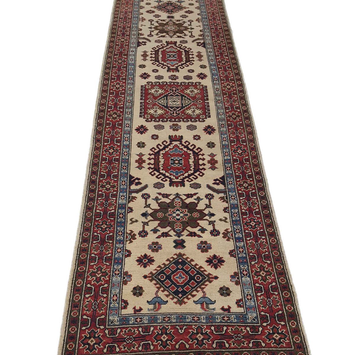 Pacific Kazak 41823 Ivory Red Traditional Hand Knotted Rug