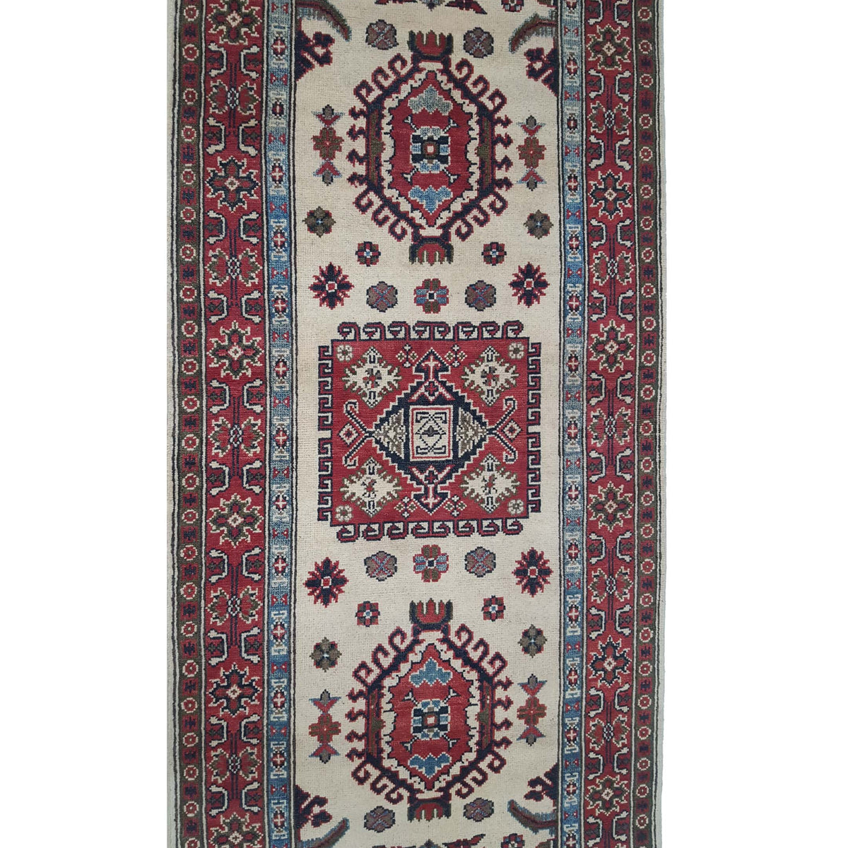 Pacific Kazak 41823 Ivory Red Traditional Hand Knotted Rug